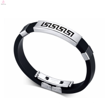 2017 silicone titanium steel rubber bracelet jewelry for men